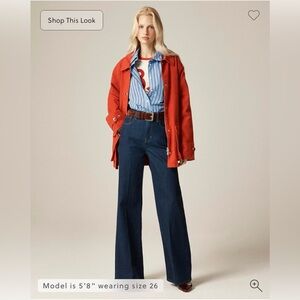 J. Crew Dark Blue Denim Trouser Jeans semi-stretch High Rise